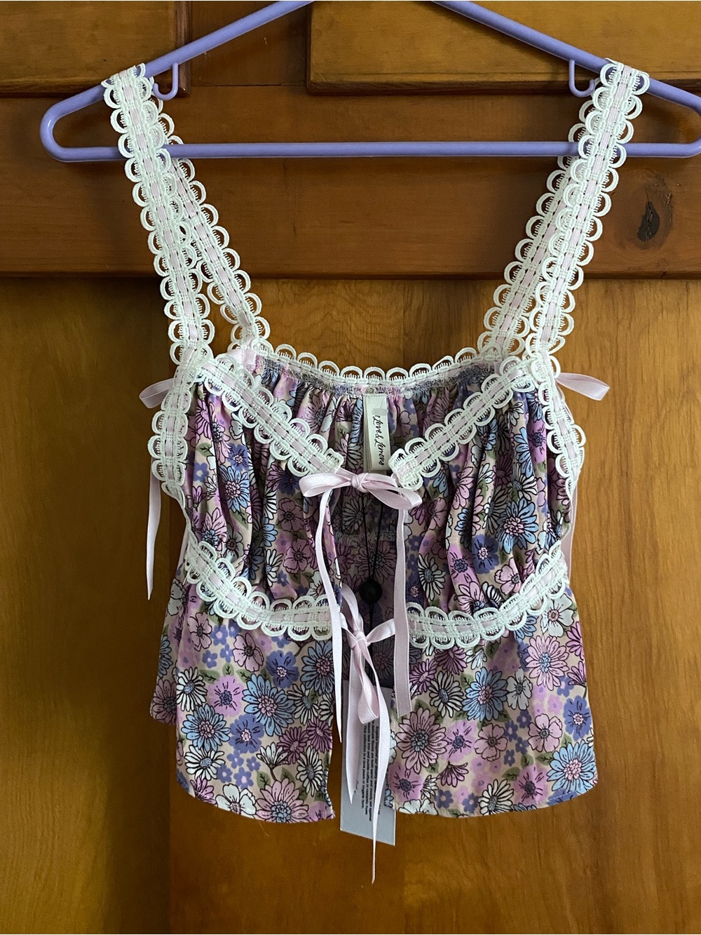 For Love & Lemons Purple Willow Floral Cami Tank Size XXS